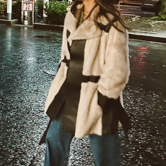 Vintage 70s Buffums California Genuine Leather / fur coat sz s/m - Picture 3 of 12